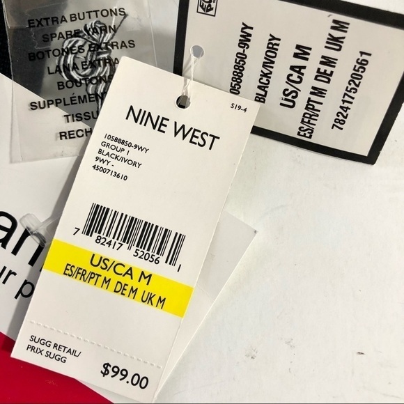 NWT Nine West knit dress black white intarsia fit and flare size medium - Picture 9 of 10